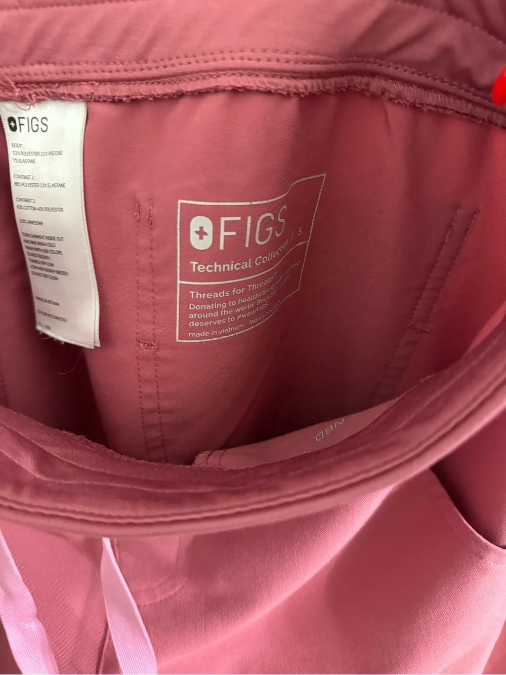 FIGS Rare Peace Out Breast Cancer Dusty Rose Zamora Jogger Set S - Picture 8 of 10